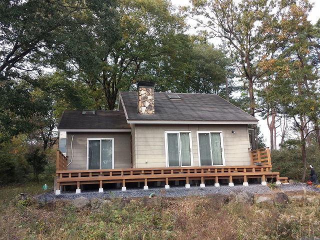 施工後：イペ材で再生したデッキ