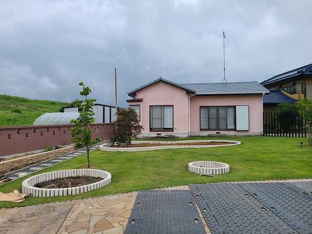 レンガ花壇の完成