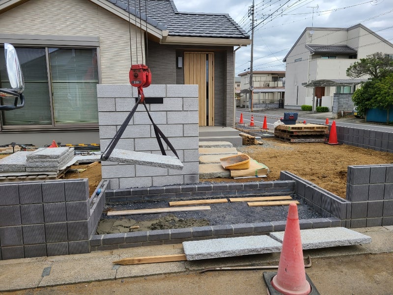 御影石平板の階段